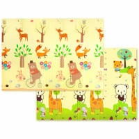 Дитячий складаний розвиваючий термо килимок "Ведмедик на велосипеді + Ростомір" 200х180х1см (248) SW-00000166