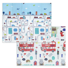 Дитячий складаний розвиваючий термо килимок 180х200х0,8см "Автобус | Дорога у місті" (276) SW-00001322