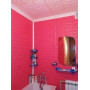 Декоративна 3D панель самоклейка під цеглу Темно-рожевий 700х770х7мм (006-7) SW-00000061