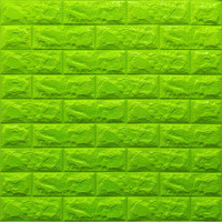 Декоративна 3D панель самоклейка під цеглу Зелений 700х770х5мм (013-7) SW-00000051