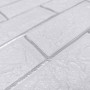 Самоклеюча 3D панель цегла біла смужка срібло 700х770х5мм (100-5) SW-00000753