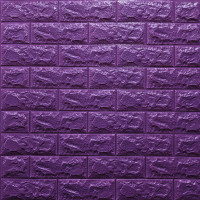 Декоративна 3D панель самоклейка під цеглу Фіолетовий 700х770х7мм (016-7) SW-00000062
