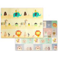 Дитячий складаний розвиваючий термо килимок "Слон + муз.тварини" 200х150х1см (249) SW-00000538