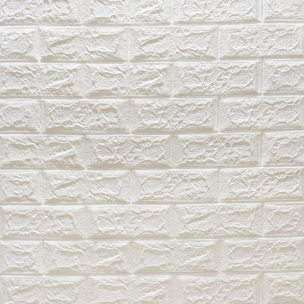 Декоративна 3D панель самоклейка під цеглу Білий 700х770х4мм (001-4) SW-00000176
