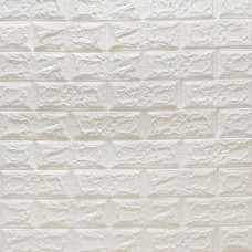 Декоративна 3D панель самоклейка під цеглу Білий 700х770х4мм (001-4) SW-00000176