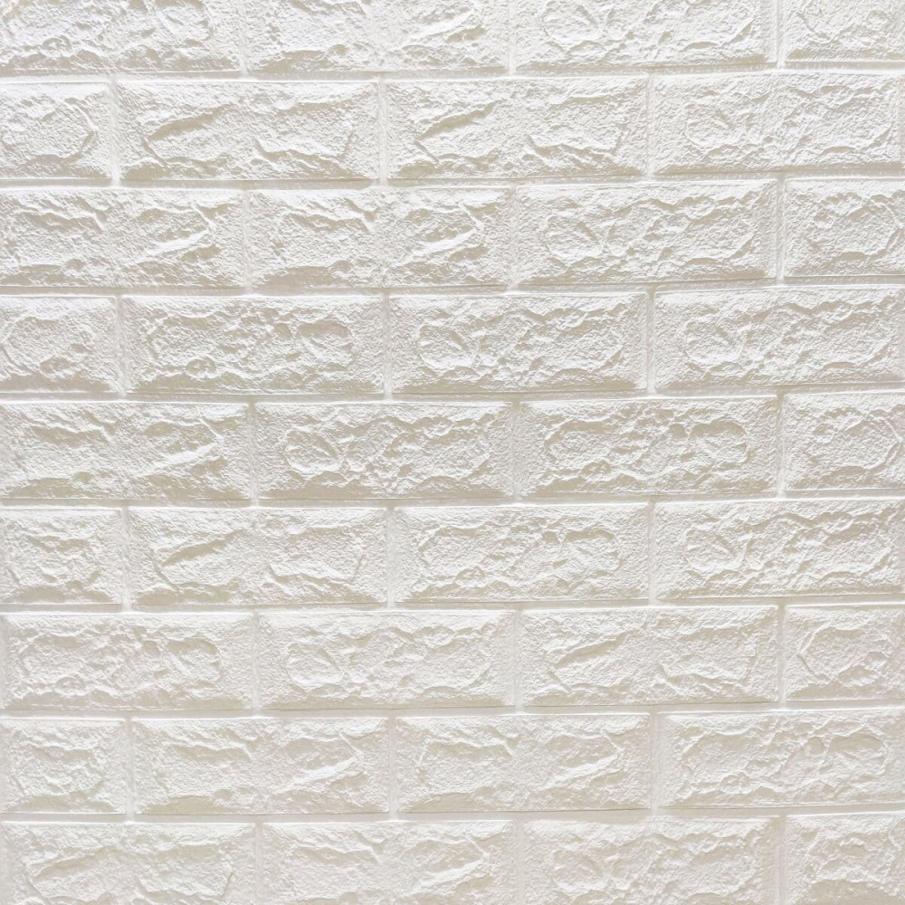 Декоративна 3D панель самоклейка під цеглу Білий Матовий 700х770х4мм (001-4M) SW-00000585