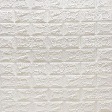 Декоративна 3D панель самоклейка під цеглу Білий Матовий 700х770х4мм (001-4M) SW-00000585