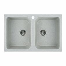 Гранітна мийка для кухні Platinum 7648W TWIN глянець Топаз