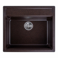 Гранітна мийка для кухні Platinum 5751 NIKA глянець Шоколад