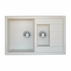 Гранітна мийка для кухні Platinum 7850W TOSKANA матова Біла