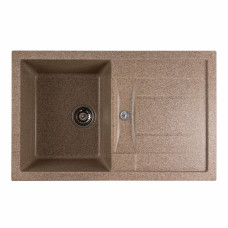 Гранітна мийка для кухні Platinum 7850 TROYA матова Карамель