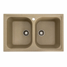 Гранітна мийка для кухні Platinum 7950 Equatoria глянець Бежевий