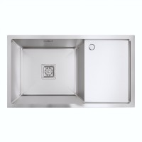78*44 L Мийка нержавійка Platinum Handmade (один отвір,квадратний сифон.3,0/1,0)