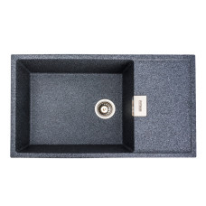 Гранітна мийка для кухні Platinum 8650 DIAMOND матова (графіт)
