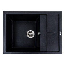 Гранітна мийка для кухні Platinum 6550 LOTOS матовий Чорний металік