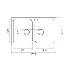 Гранітна мийка для кухні Platinum 7648W TWIN глянець Чорна