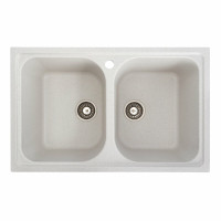 Гранітна мийка для кухні Platinum 7950 Equatoria глянець Біла в крапку