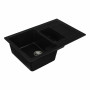 Гранітна мийка для кухні Platinum 7850W TOSKANA матова Чорний металік