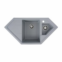 Гранітна мийка для кухні Platinum 9950 PANDORA матова Сірий металік