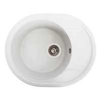 Гранітна мийка для кухні Platinum 5847 ONYX матова (біла в крапку)