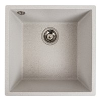 Гранітна мийка для кухні Platinum 4040 RUBA матова біла в крапку