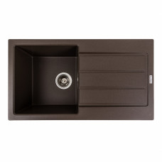 Гранітна мийка для кухні Platinum 7843 SOLID матова Темна скеля