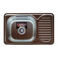 Кухонна мийка з нержавіючої сталі Platinum ДЕКОР 6642 (0,8/180 мм)