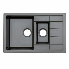 Гранітна мийка для кухні Platinum 7850W KESSAN глянець Чорна GOLD