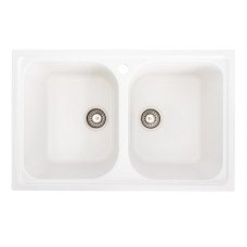 Гранітна мийка для кухні Platinum 7950 Equatoria глянець Білосніжна