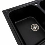 Гранітна мийка для кухні Platinum 7950 Equatoria глянець Чорний (Gold)