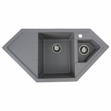 Гранітна мийка для кухні Platinum 9950 PANDORA матова Сірий мусон