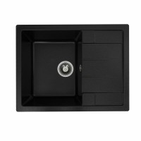 Гранітна мийка для кухні Platinum 6550 INTENSO матова Чорна GOLD