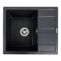Гранітна мийка для кухні Platinum 5851 ARIA матовий Карбон