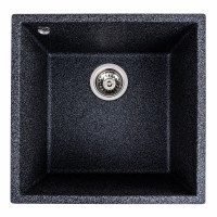 Гранітна мийка для кухні Platinum 4040 RUBA матовий Графіт