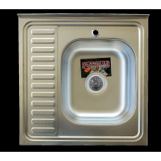 Кухонна мийка з нержавіючої сталі Platinum ДЕКОР 6060 R (0,7/160 мм)