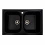 Гранітна мийка для кухні Platinum 7950 Equatoria глянець Чорний металік