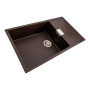 Гранітна мийка для кухні Platinum 8650 DIAMOND матова (шоколад)