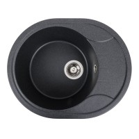 Гранітна мийка для кухні Platinum 5847 ONYX матовий Карбон