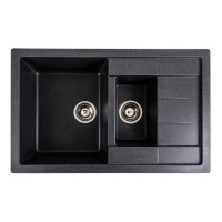 Гранітна мийка для кухні Platinum 7850W TOSKANA матовий Карбон