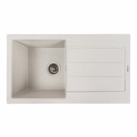 Гранітна мийка для кухні Platinum 7843 SOLID матова Біла в крапку