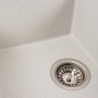 Гранітна мийка для кухні Platinum 7843 SOLID матова Біла в крапку