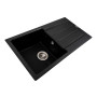 Гранітна мийка для кухні Platinum 7843 SOLID матовий Чорний металік