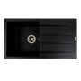 Гранітна мийка для кухні Platinum 7843 SOLID матовий Чорний металік