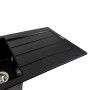 Гранітна мийка для кухні Platinum 7843 SOLID матовий Чорний металік