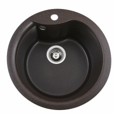 Гранітна мийка для кухні Platinum 480 TURAS матова Шоколад