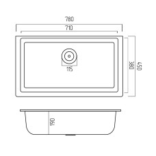 Гранітна мийка для кухні Platinum 7945 Paruana матова (айворі)