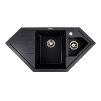 Гранітна мийка для кухні Platinum 9950 PANDORA матовий Карбон