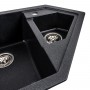 Гранітна мийка для кухні Platinum 9950 PANDORA матовий Карбон