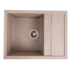 Гранітна мийка для кухні Platinum 6550 LOTOS матова карамель