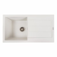 Гранітна мийка для кухні Platinum 7843 SOLID матова Білосніжна